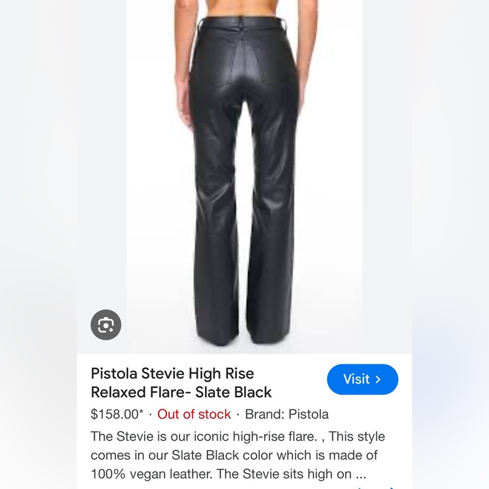 Pistola 100% Vegan Leather Black Pants Size 26 NWT Retail $158!! - Picture 2 of 7